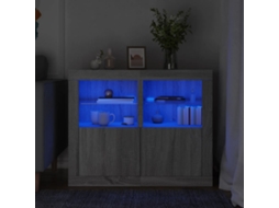 Vidaxl Móveis De Apoio C/ Leds 2 Pcs Derivados Madeira Cinza Sonoma