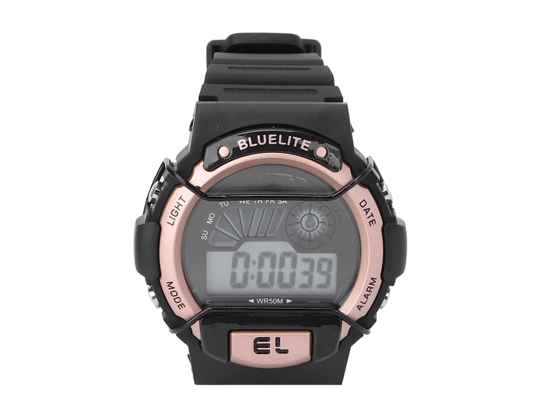 Relógio Eletrônico Infantil Resistente À Água Esportivo Luminoso Digital com Luz Led Ouro Rosa