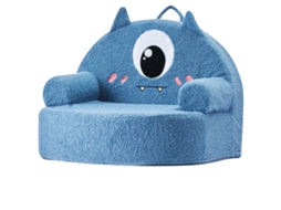 Sofá Infantil Succebuy Estilo Monstro Com Braços, Azul, 57 X 47 X 43 Cm