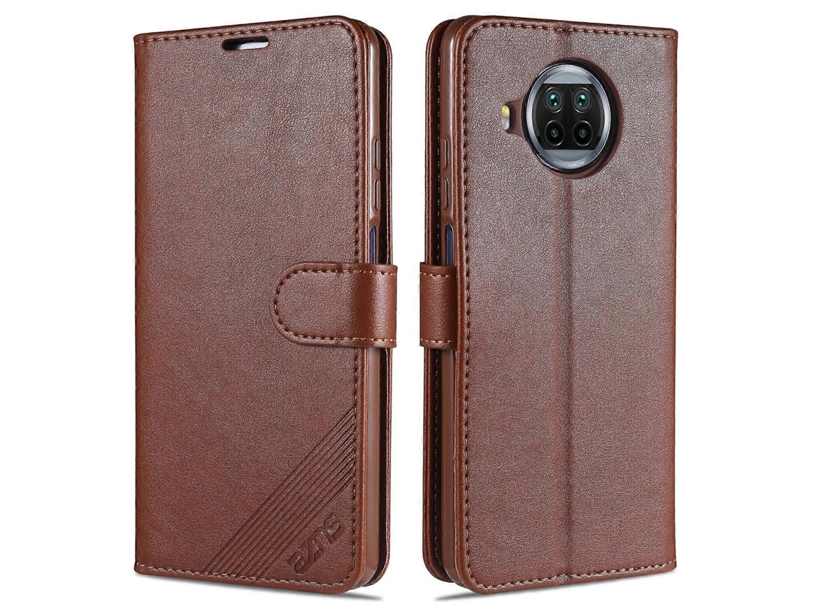 Capa De Couro Azns Com Textura De Pele De Carneiro, Abertura Horizontal, Suporte, Compartimentos Para Cartões E Carteira Para Xiaomi Mi 10t Lite 5g /