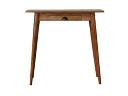 Mini Secretária Em Madeira Maciça Estilo Nórdico, 1 Gaveta, Castanho ARTISAN FURNITURE EST 1995 TM