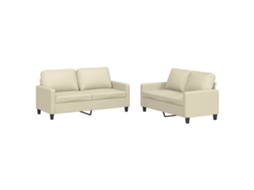 Sofa Set, Sofa Sets Vidaxl Creme Couro Artificial (n/a)