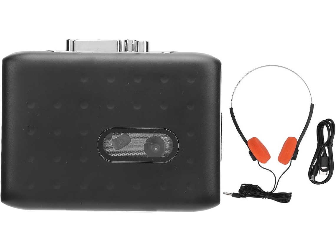 Cuifati Leitor Gravador Cassetes, Conversor Cassete Portátil Mp3 Usb C, Microfone Integrado, Banda Áudio