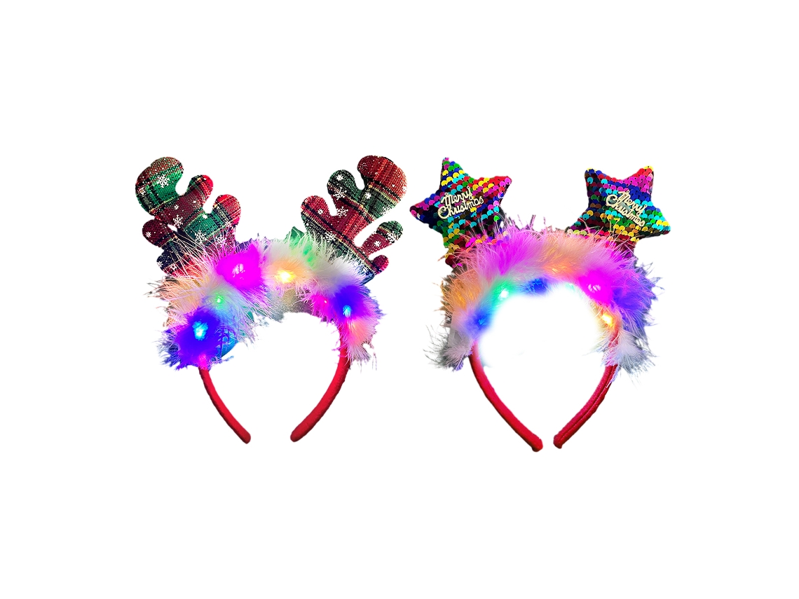 Tiaras de Natal Led Chapeuzinho de Rena Luminosa para Festivais NEVEANCE