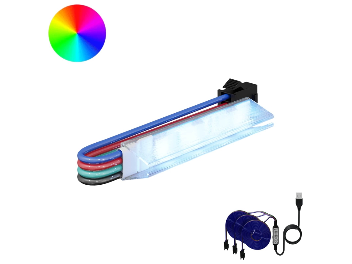 Vidaxl Fita Led 2 Unid. Preto E Multicolorido Cobre E Plástico