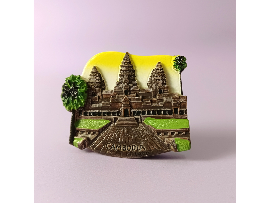 (panorama Do Camboja) O Camboja, Um País Asiático, Apresenta Ímãs De Geladeira, Ímãs De Lembrança E Sachês Magnéticos.