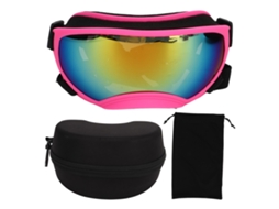 Óculos para Cães com Armação Rosa, À Prova de Uv, À Prova de Vento, Respirável, com Alça Ajustável, Lentes Vermelhas para Áreas Externas BRILVIBERA