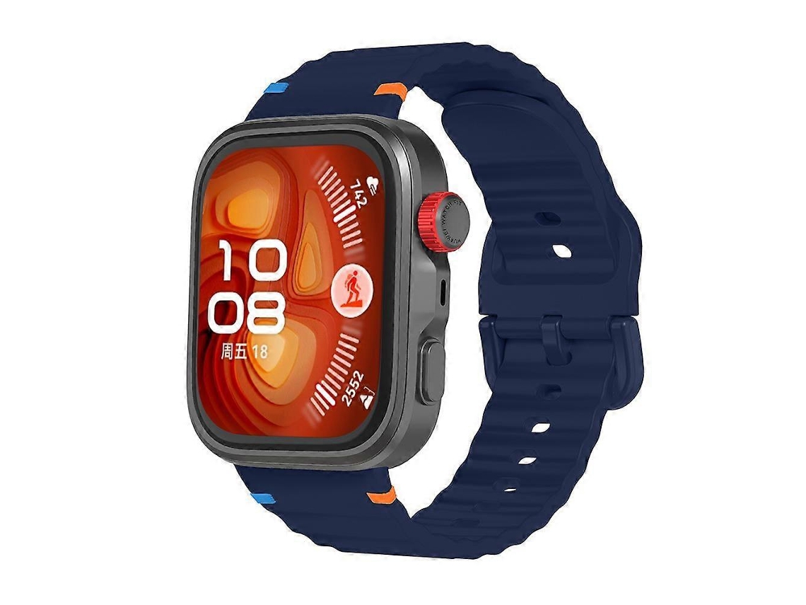 Pulseira De Silicone Com Textura Ondulada, Costurada E Com Fivela Colorida Para Huawei Watch Fit 4 Pro / Fit 4 / Fit 3