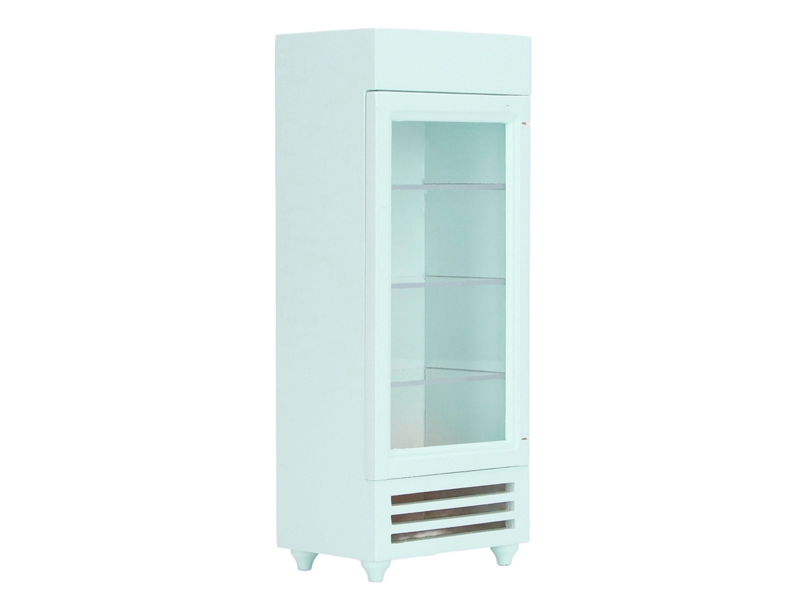 Primerox refrigerador Vertical de Casinha de Bonecas 1:12 Madeira Alta Simulação Verde Menta
