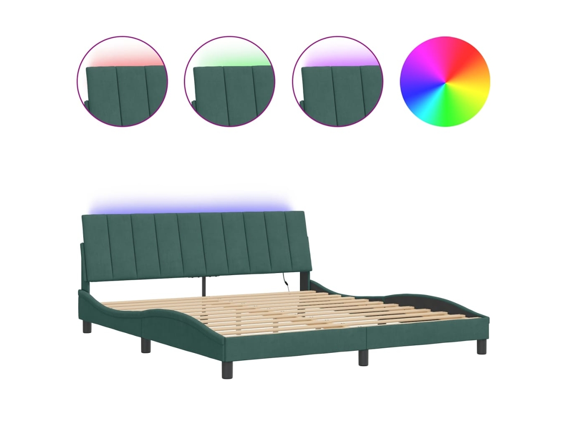 Bed Frame, Bed Frames Vidaxl Verde Veludo (180 X 200 Cm)