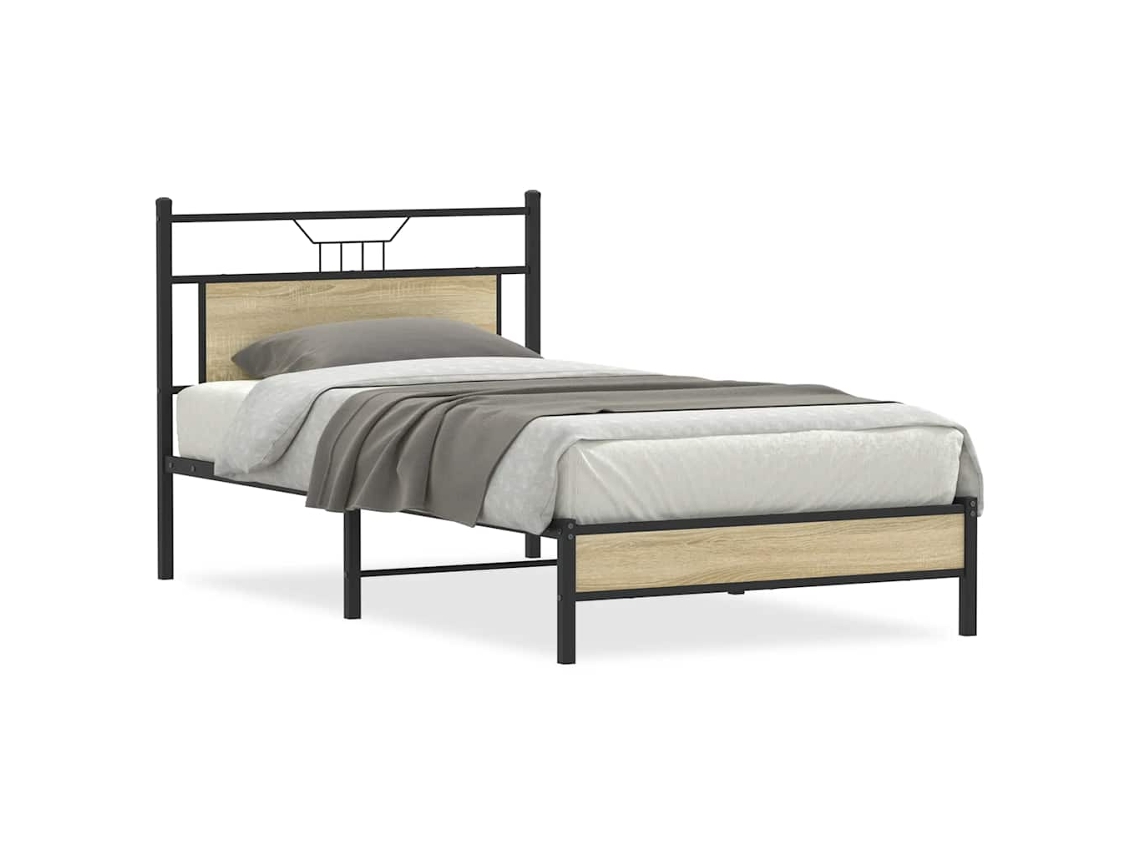 Estrutura Cama S/ Colchão Derivados de Madeira Carvalho Sonoma MAISON EXCLUSIVE (200x200 cm)