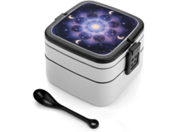 Marmita Bento Mandala Celestial Para Adultos, Lancheira Bento Selada Com Colher, Camada Dupla Resistente, Design Com