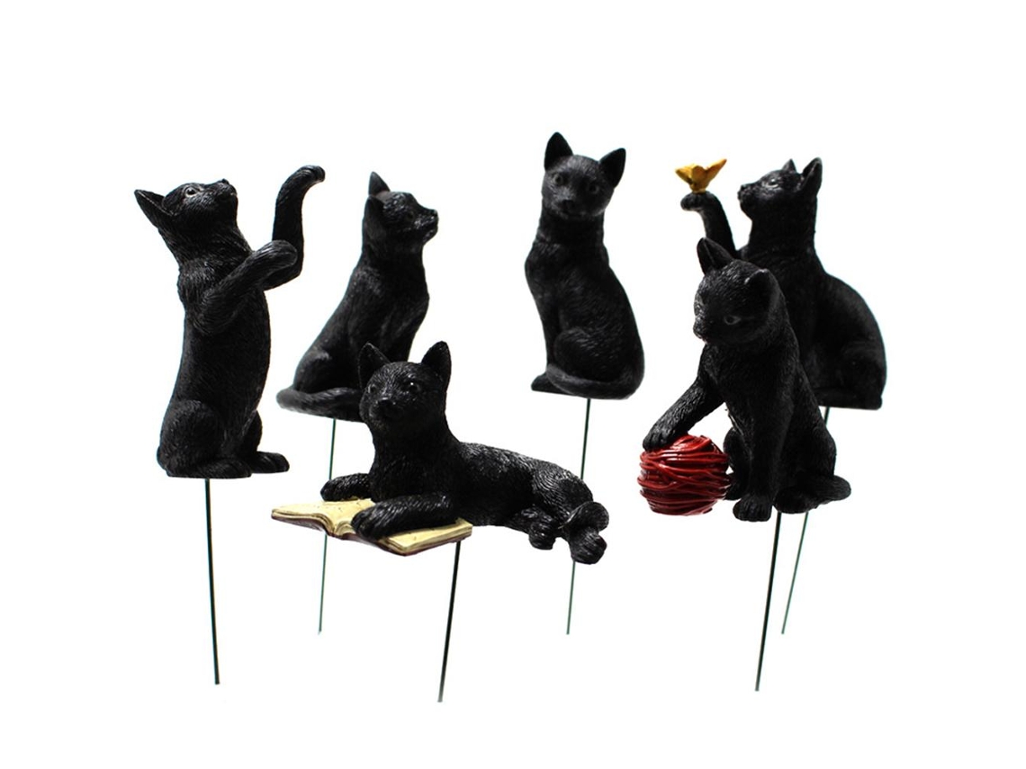 Plugue de Resina Enfeite De Gato Enfeite Solo Micro Paisagem Jardim Luminosa