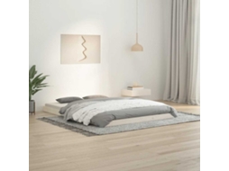 Vidaxl Estrutura De Cama De Casal 135x190 Cm Pinho Maciço Branco