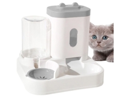 Dispensador Automático de Ração e Água para Gatos, 2 Recipientes 2, Design Robusto e Fácil de Limpar AQUAFORGE