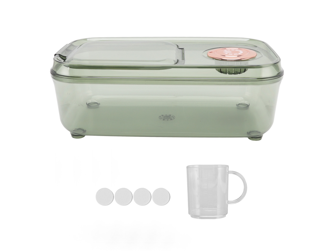 Recipiente Transparente Para Armazenamento De Arroz E Grãos Com Tampa Reversível E Xícara Medidora De 10 Kg, Verde E Resistente A Insetos