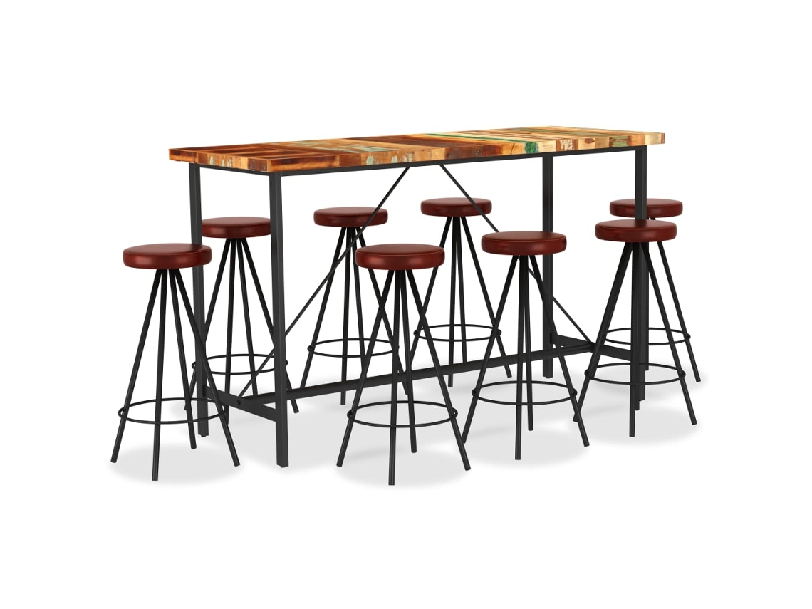 Bar Set, Bar Sets Vidaxl Marrom Couro