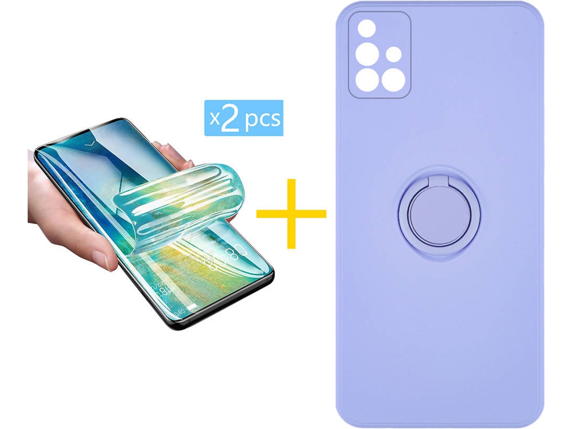 Capa + 2 Películas para Samsung Galaxy A71 ACCETEL Roxo Lilás