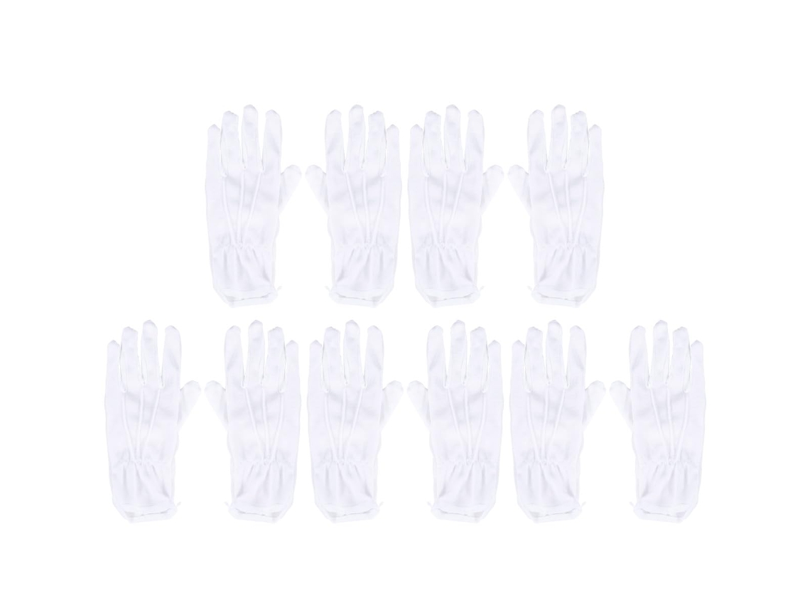 Luvas Inoomp de Algodão Antiderrapante Brancas, Pacote com 5 Pares, Luvas de Trabalho com Aderência para Jardinagem e CHABERLU
