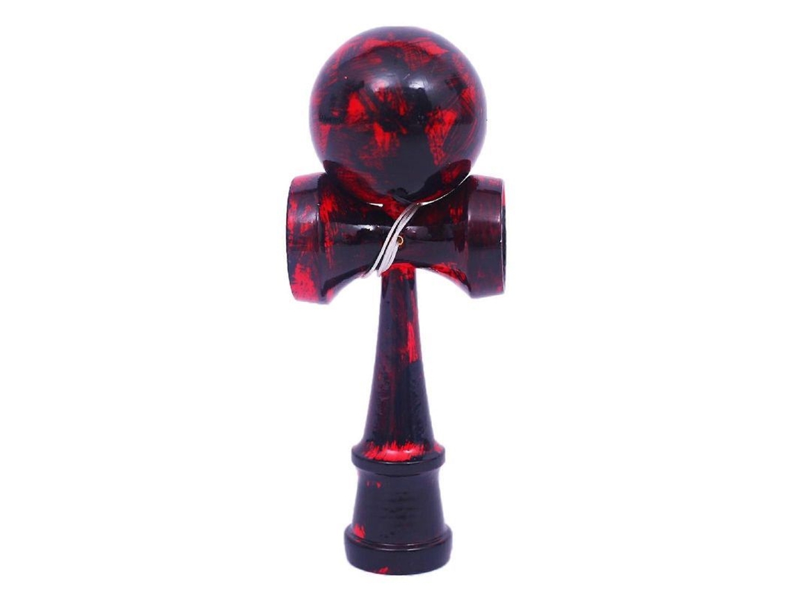 2026 juego Tradicional Japonés de Madera Kendama para Niños, Ideal para Desarrollar El Equilibrio. Color Rojo.