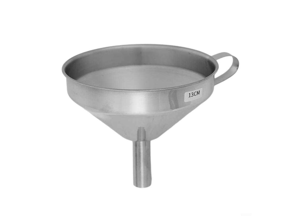 Funil De Aço Inoxidável Com Alça Para Garrafas E Frascos, Utensílio De Cozinha Metal Com Boca Larga Para Líquidos E Pós