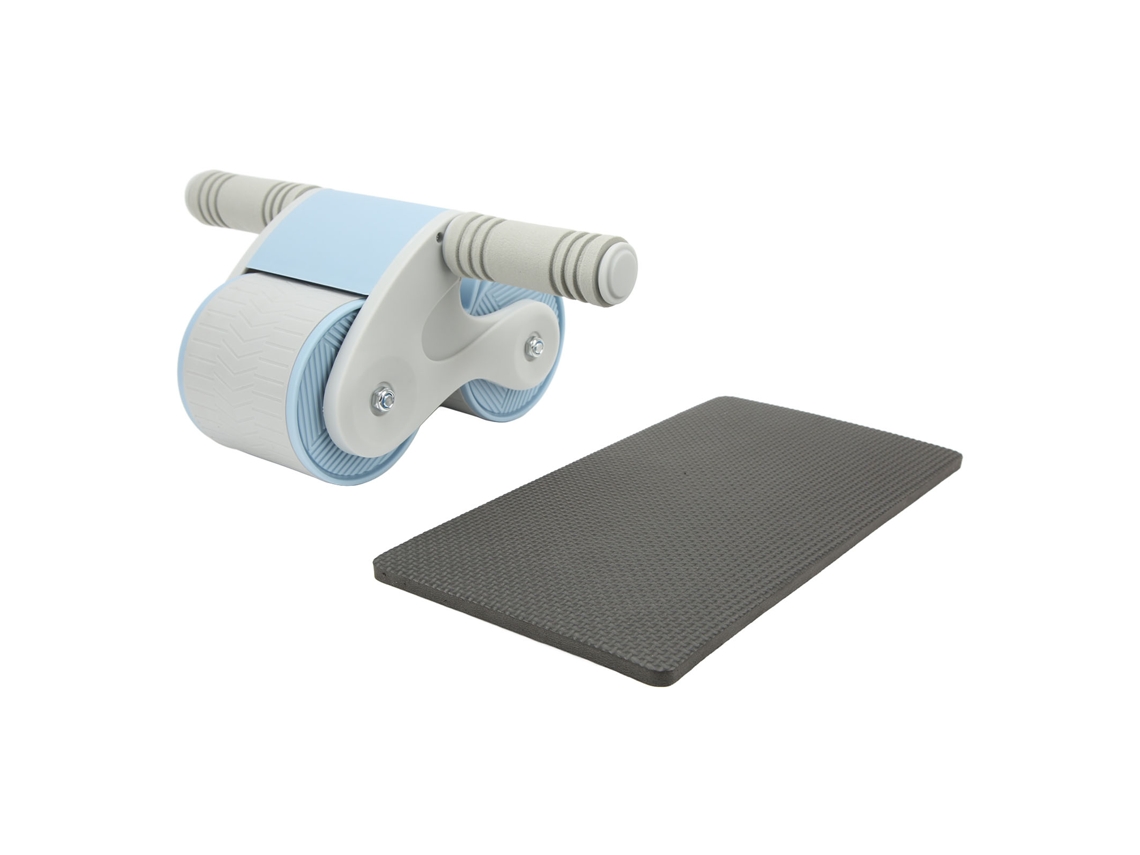 Laxiscreed Rolo Abdominal Duplo Azul E Cinza Para Exercícios De Core E Tonificação