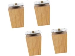 Popetpop Conjunto De 4 Pés Madeira Decorativos Para Sofá, Mesa E Armário Fácil Instalação