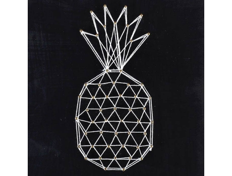 Quadro Preto de MadeiraString Art GRAINE CRÉATIVE Abacaxi (22 x 22 cm)