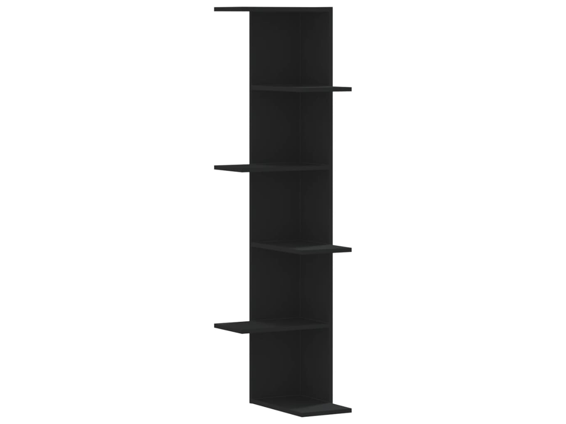 Wall Corner Shelf, Wall Corner Shelves Vidaxl Preto Madeira Processada (n/a)