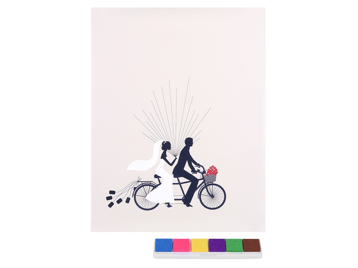 Pintura DIY de Impressão Digital para Casamento com Tampão de Tinta Decorativo de Parede com S/MARCA