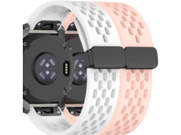 Pack 2X Bracelete Snapflow para Garmin Fenix 7 Sapphire Solar Branco e Rosa ANTIIMPACTO!