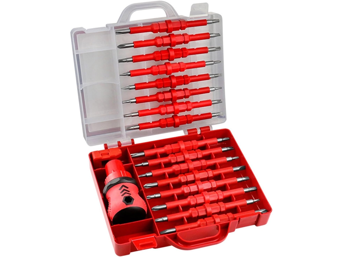 Conjunto De 34 Chaves Fenda Multiuso Com Design Ergonômico E Pontas