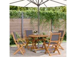 Vidaxl 5 Pcs Conj. Jantar P/ Jardim Tecido/madeira Maciça Antracite