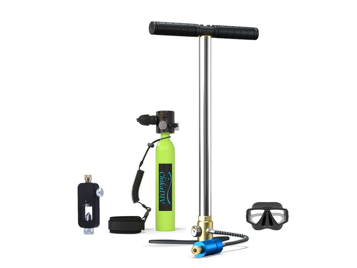 C-greenchikadiv Cilindro Oxigênio Portátil Mergulho Autônomo 0.5l Autonomia 5-7 Min Pesca Snorkeling Resgate Emergência