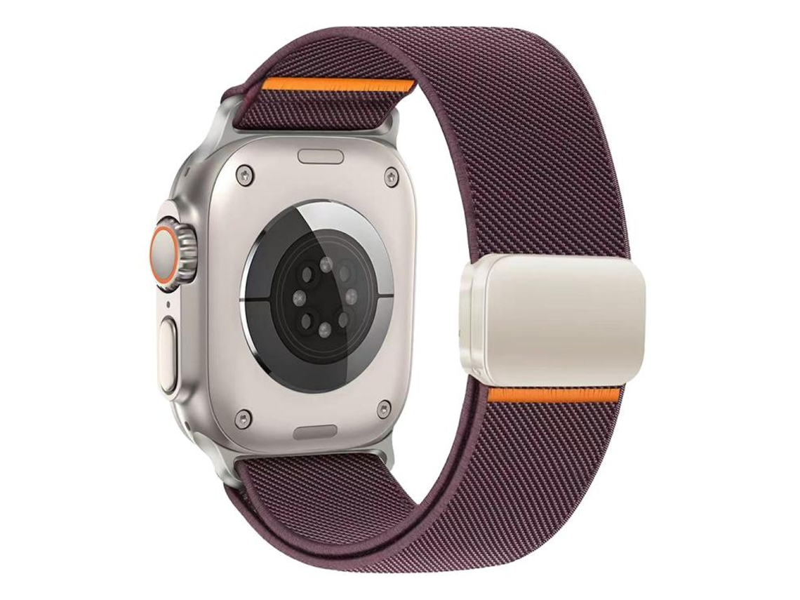 Bracelete para Apple Watch 44/45/46/49mm Nylon Elástico com Fecho Magnético Roxo Smoke XIAOMOYU
