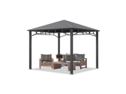 Gazebo De Jardim 3x3 M, Teto Sólido Em Aço, Perfil Aprox. 9x9 Cm Toolport
