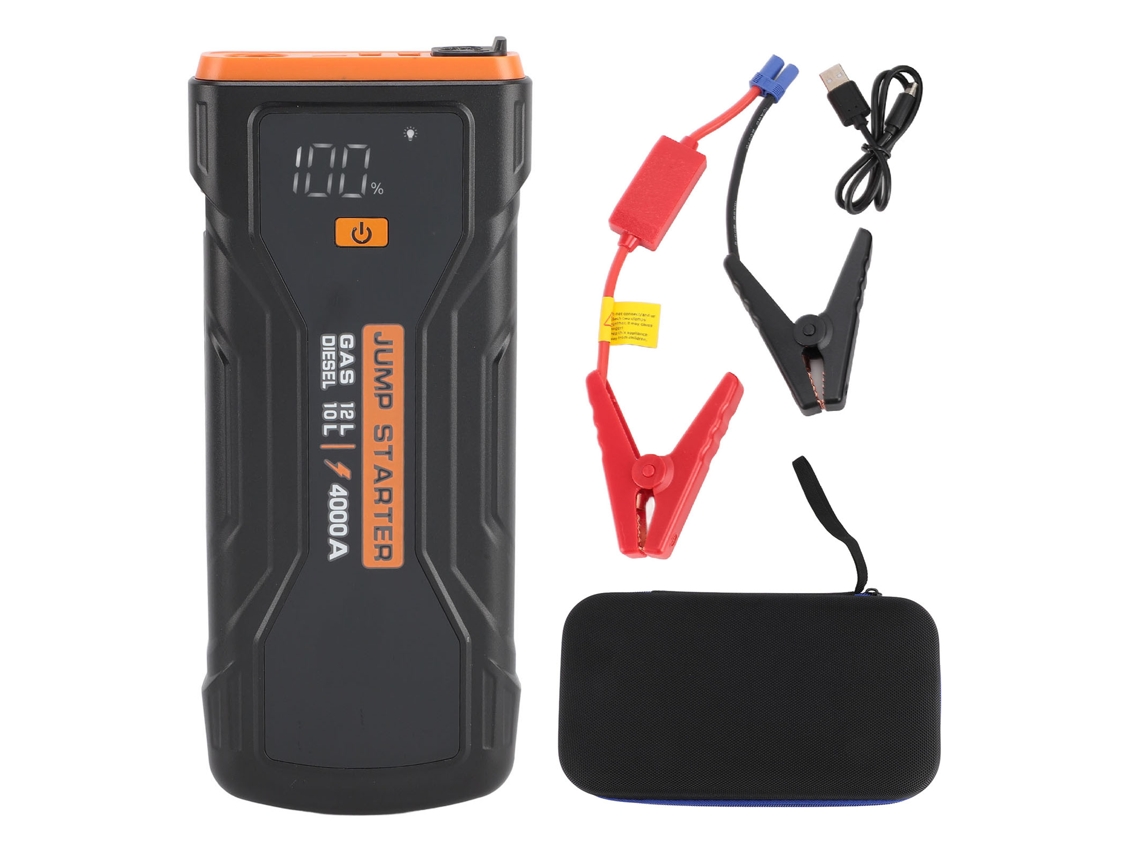 Bateria Portátil Jump Starter 2000a 8000mah 12v com Inflador de Pneus e Luz de Emergência para Carro