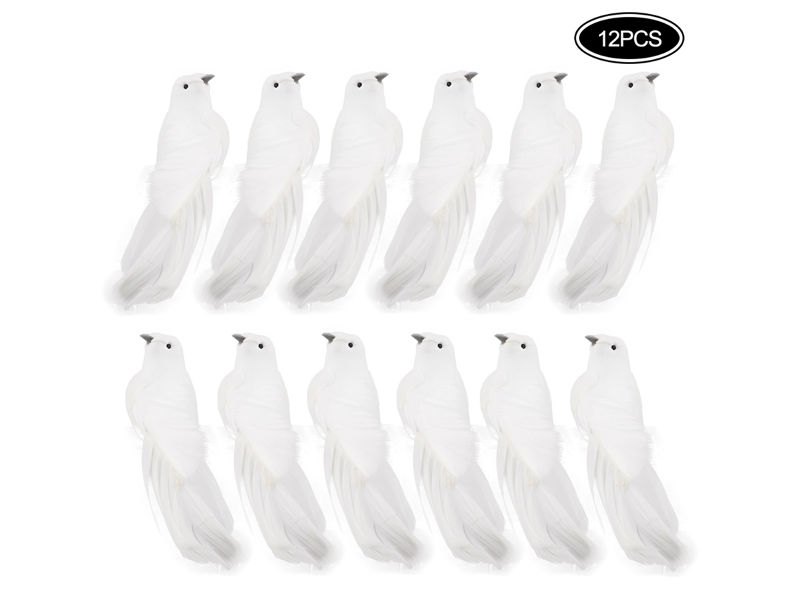 Laxiscreed Pássaros De Natal Em Espuma Dove Branca Para Decoração De Árvore Natalícia