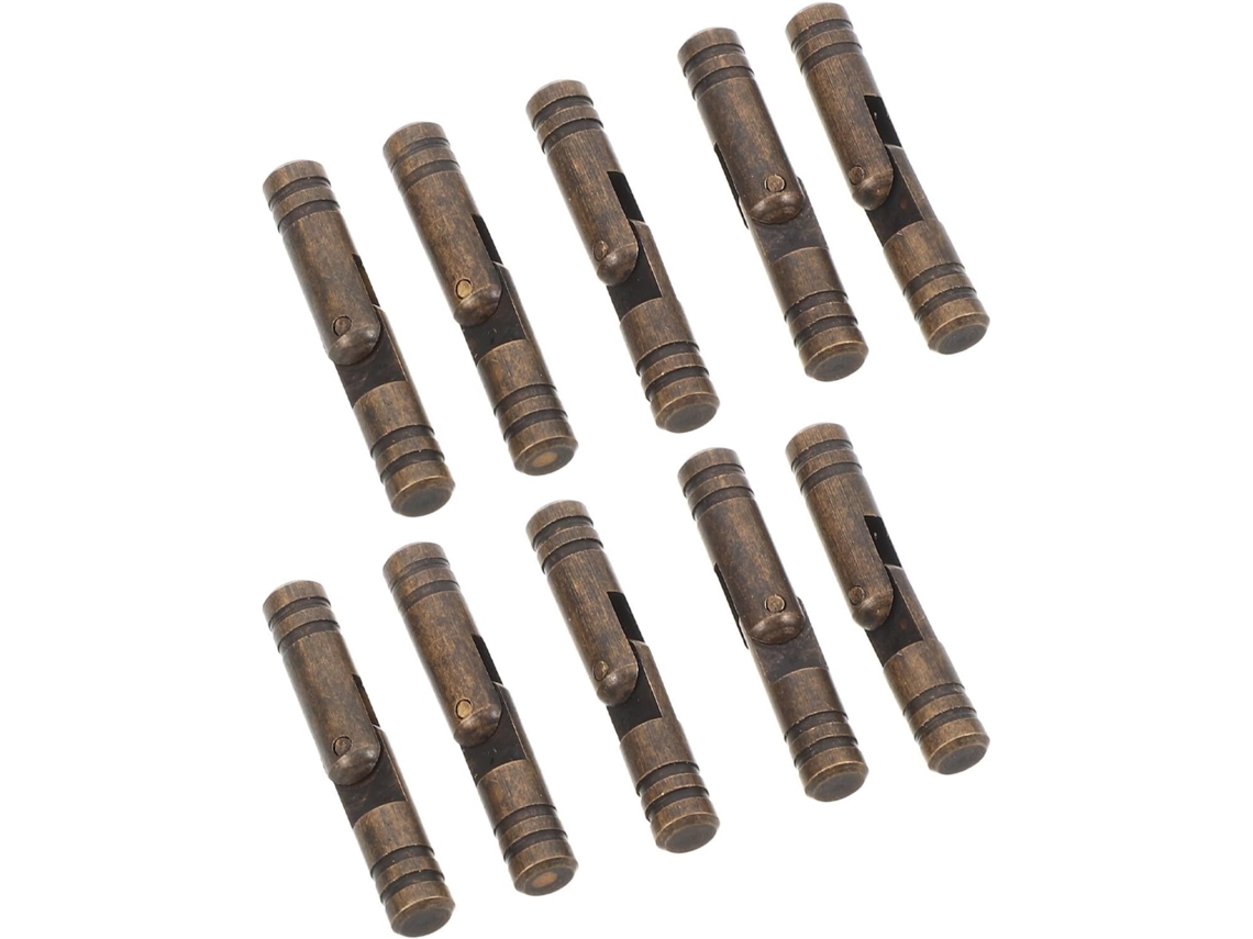 Conjunto De 10 Dobradiças Cilíndricas Latão Com Encaixe Oculto Para Caixas Bijuteria, Resistentes À Corrosão E Com Alta