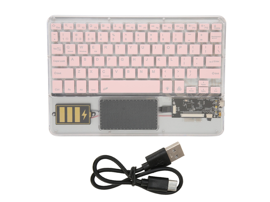 Aetheria teclado Sem Fio Bluetooth Multifuncional Acrílico para Windows Android Ios Cor Rosa