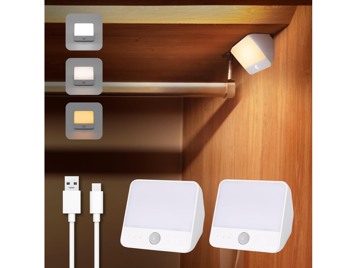 Luz Noturna Interna Com Sensor De Movimento E Bateria Recarregável