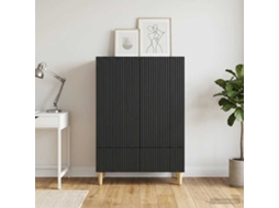Vidaxl Buffet Com Gaveta Preto 66 X 34,5 X 95 Cm Derivados De Madeira