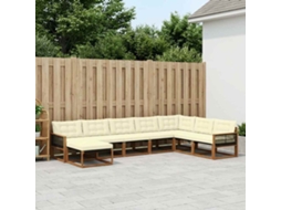 Vidaxl Conjunto De Sofás Para Exterior 8 Unid. Natural E Creme