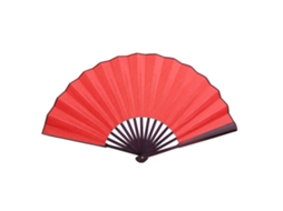 Leque dobrável de 10 polegadas vermelho, para decoração de casamento, presente, dança, artesanato | S/MARCA