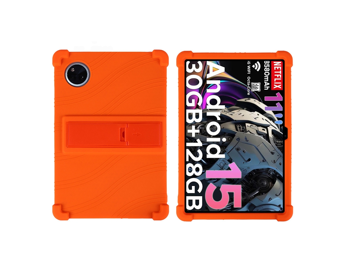Capa Protetora De Silicone Com Suporte, Compatível Com O Tablet Doogee Tab A9/a9pro De 11 Polegadas.cor Laranja Ushion