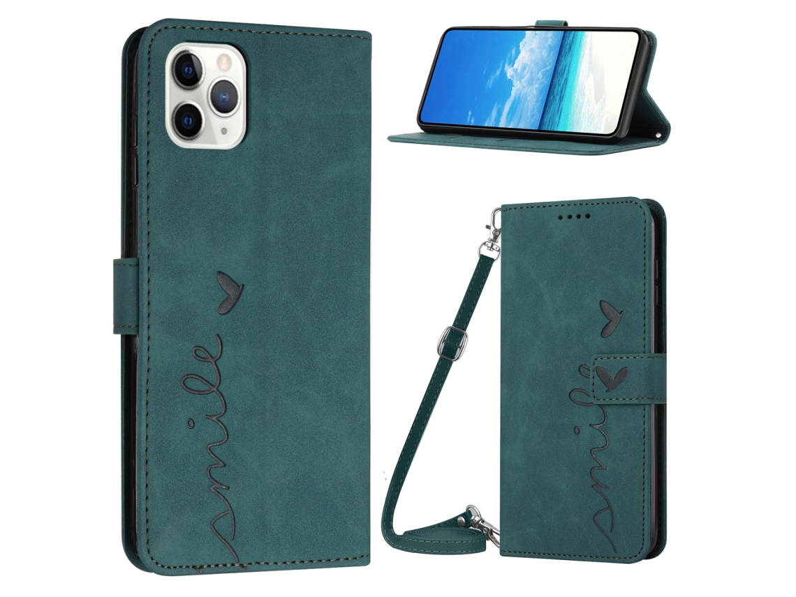 Capa Pega Para Iphone 15 Pro Max Pele Sintética Verde