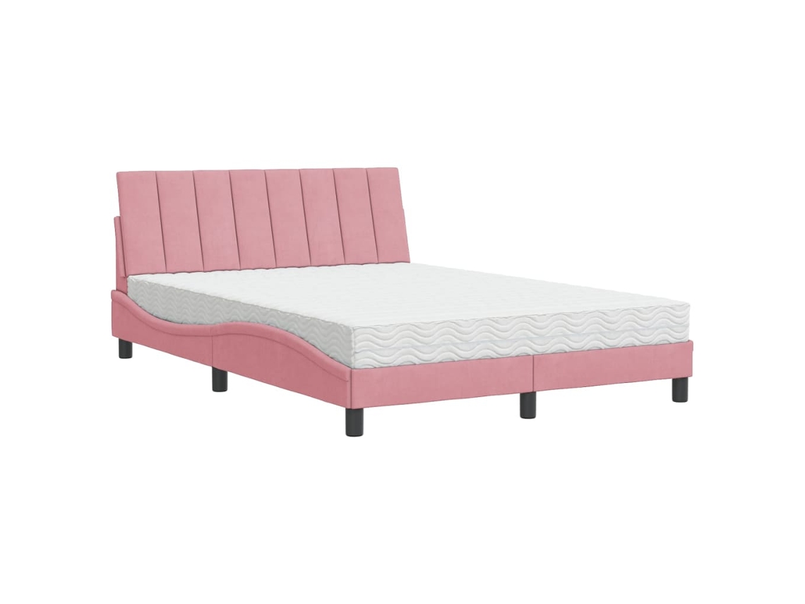 Bed, Beds Vidaxl Cor-de-rosa Veludo (120 X 200 Cm)