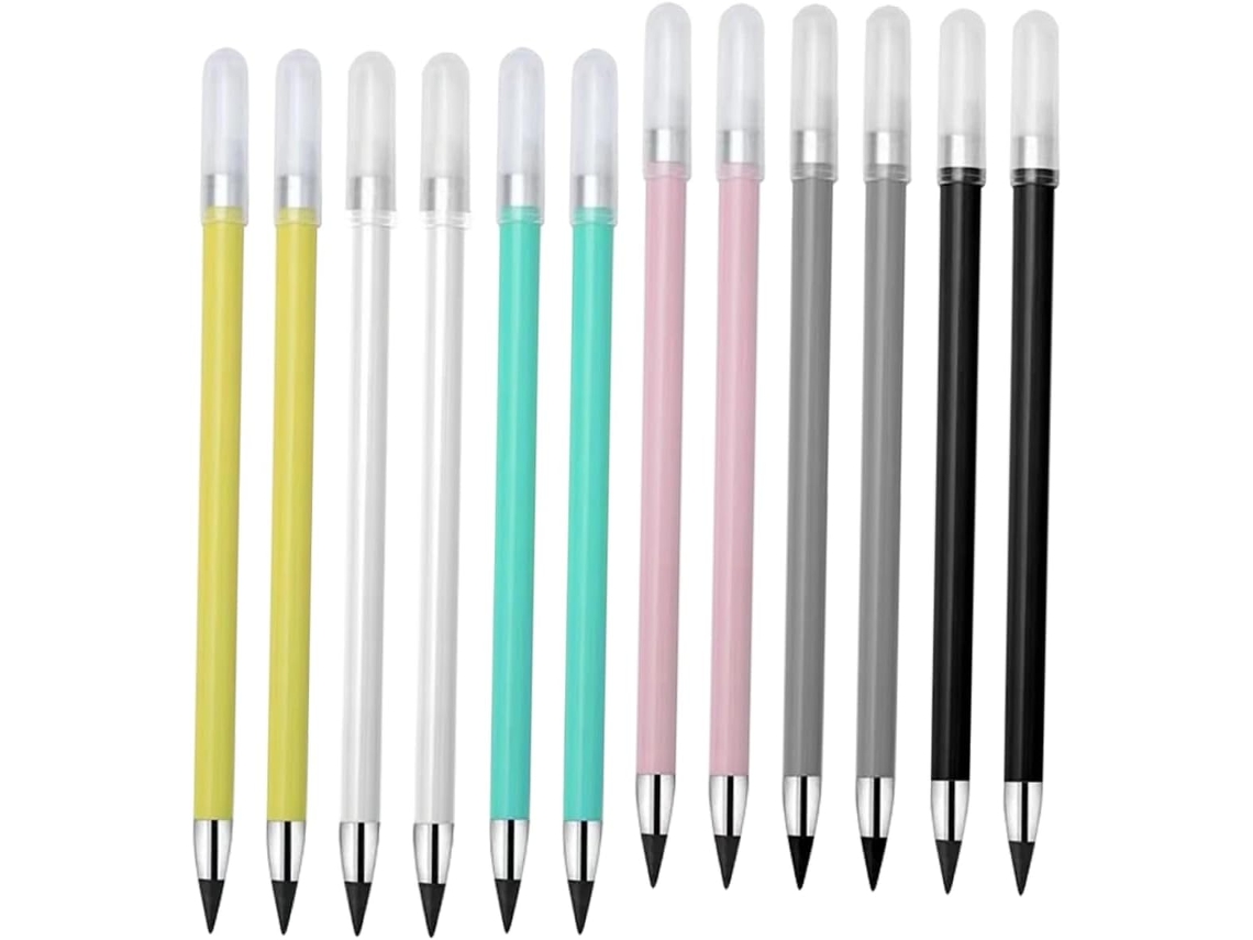 12pièces Crayon Éternel Lot De Réutilisables Crayons Inkless Légers Parfaits