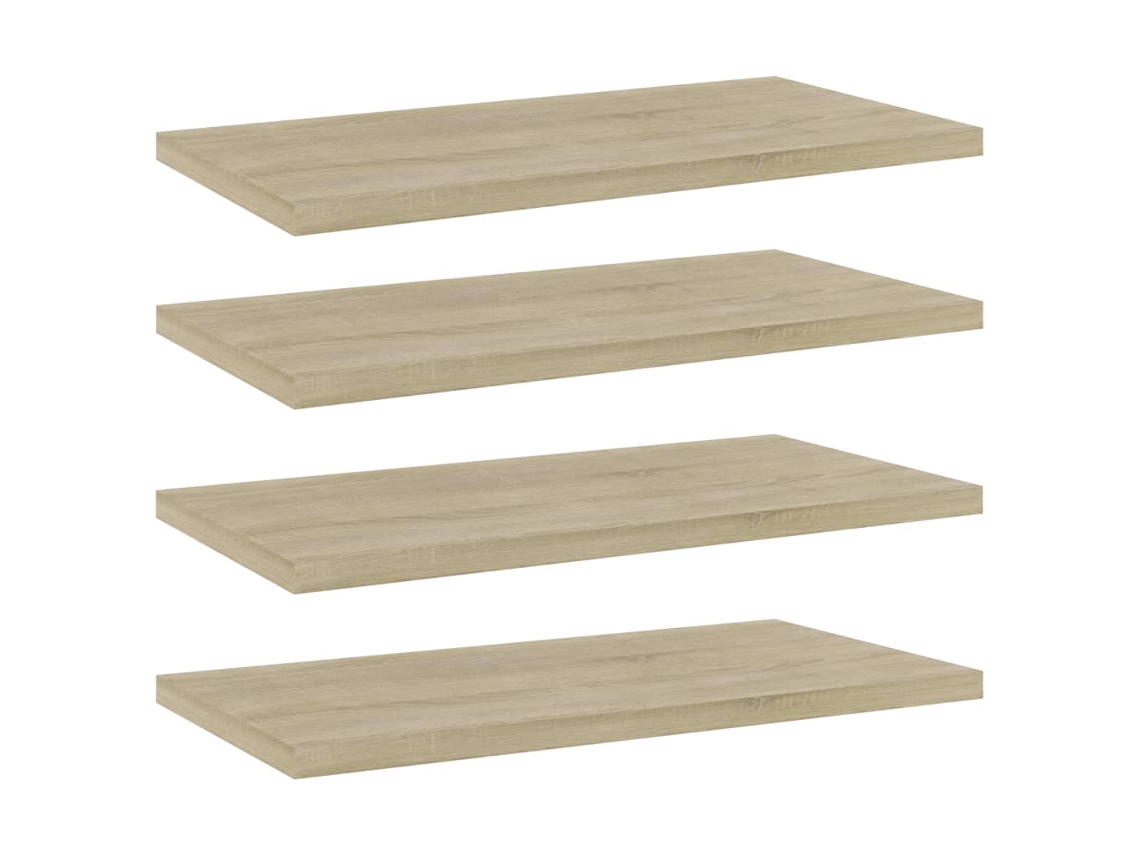 Vidaxl Prateleiras Estante 4pcs 40x20x1,5cm Contraplacado Cor Carvalho