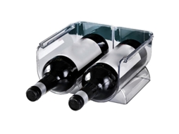 Eyf organizador de Vinhos Pilhavel Transparente Plástico Suporte para 2 Garrafas para Casa e Exibição